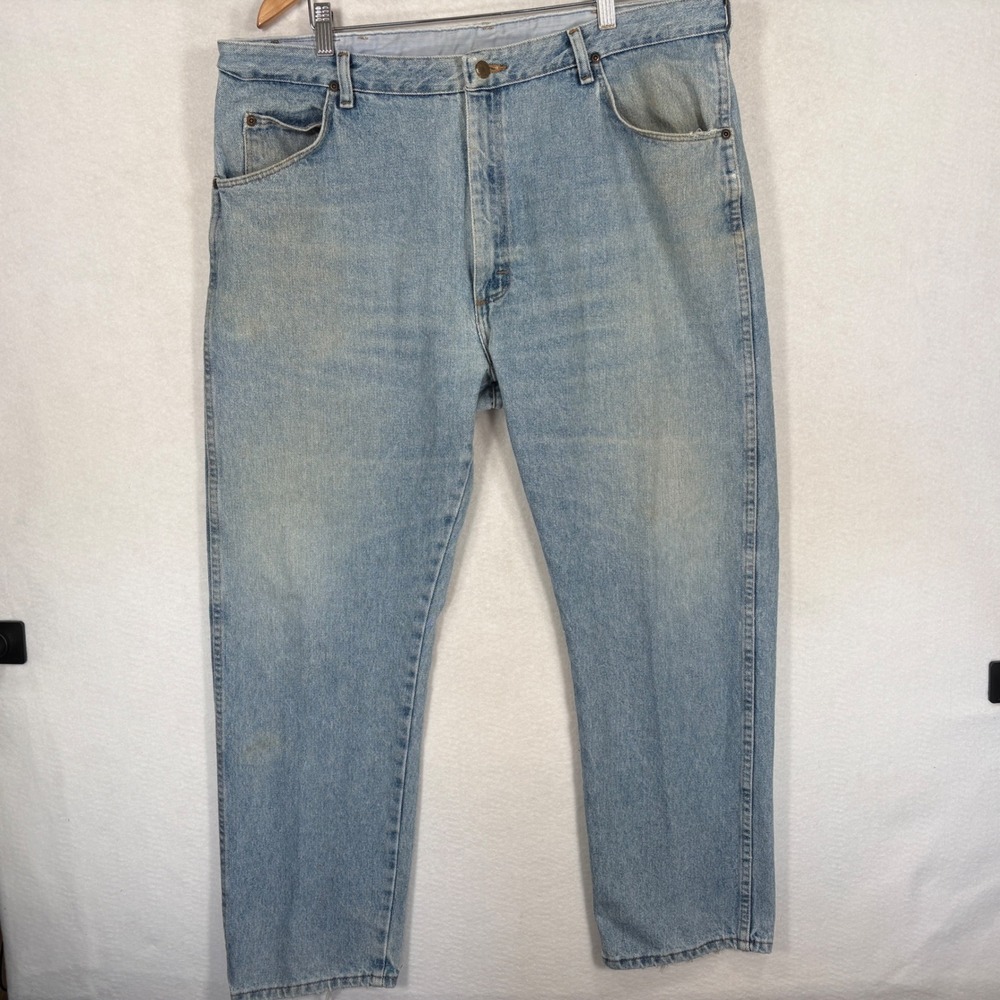 Vintage Wrangler Five Star Premium Denim Jeans Light Wash 90s 38x29 Cotton